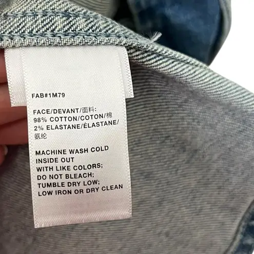 Lafayette 148 Denim Jacket Women’s XXS Faded Skyline Blue Jean Utility Pocket