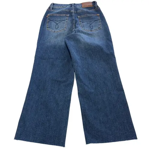 Judy Blue Jeans Womens 0/24 Blue Saturday Vibes High Rise Embroidered Wide Crop