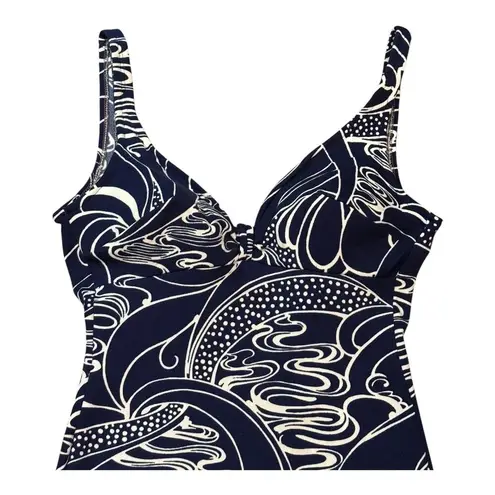 Jantzen retro pin up Swimsuit navy white floral size large