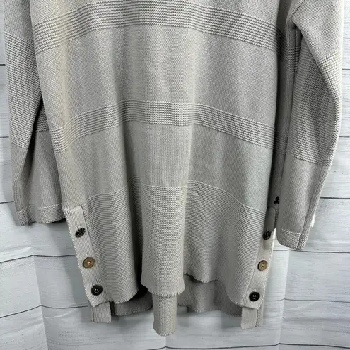 Neon Buddha Womens size Large Tunic Knit Sweater Gray Lagenlook Buttons