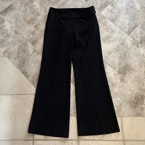 United Colors Of Benetton Wide Leg Pinstripe Pants Black White Stretch 40 / 10