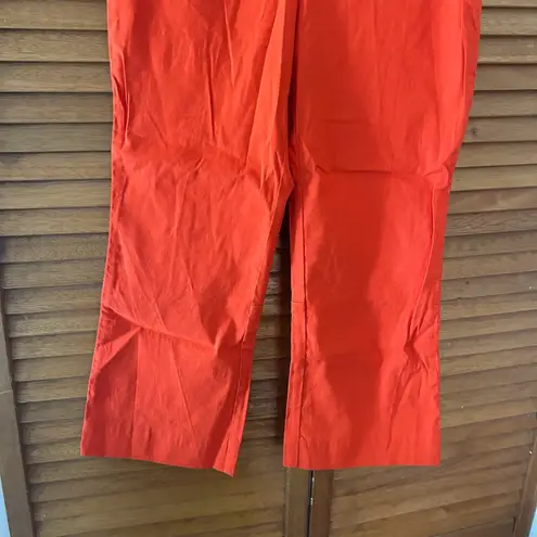 Maeve By Anthropologie Women’s Orange Cropped Linen Stretchy Pull-On Pants Sz 0