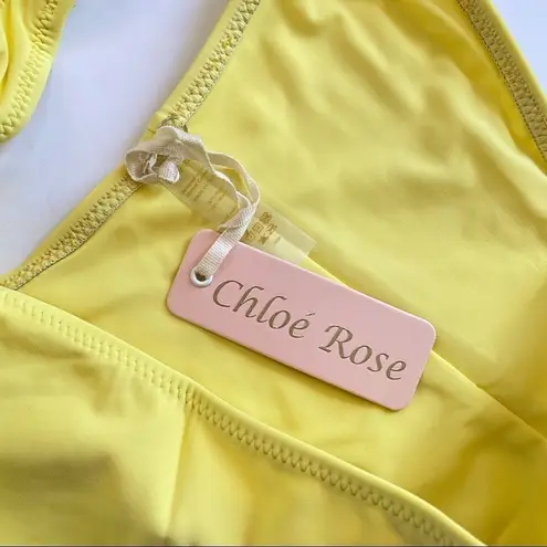 Chloe Rose Yellow Cutout Swimsuit Swim Women’s One Piece Bathing Suit Large NEW