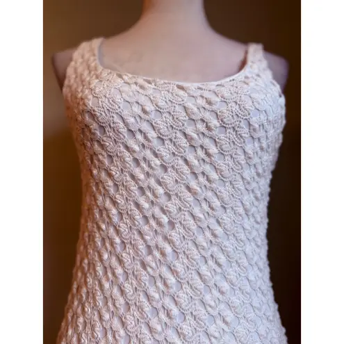 Mimi Chica Crochet Maxi Dress Sleeveless Boho Beach resortwear whimsi Y2K fairy