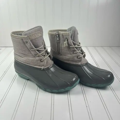 Sperry  Women’s Size 8M Duck Boots Gray Waterproof Lace Up Ankle Rain Snow Boots - Image 2