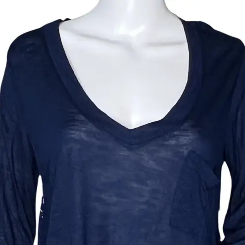 Anthropologie Porridge Shirt Womens Medium Blue Wave Tee Essential Basic Casual