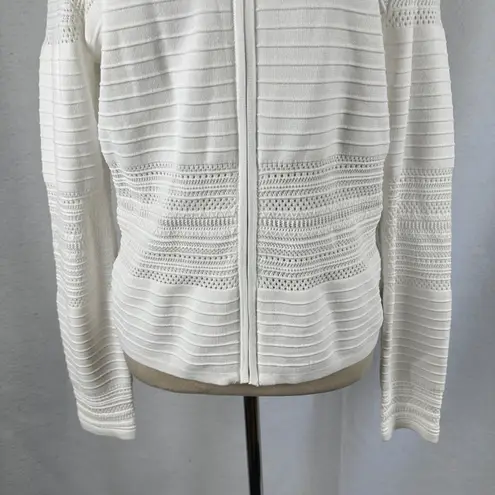 Ralph Lauren Lauren  White Knit Cardigan Sweater‎ Jacket Open Weave Womens Medium
