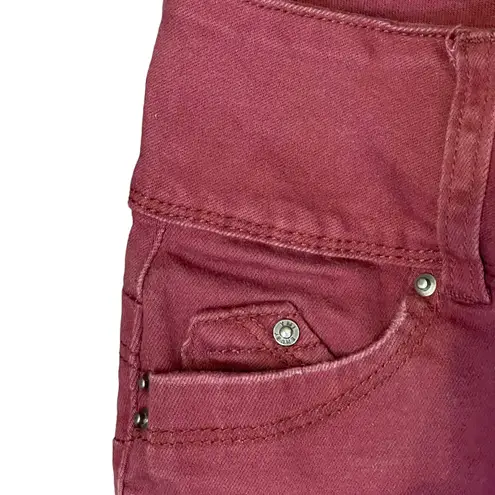 Ymi Wanna Betta Butt? Jeans Size 0 Burgundy Skinny Distressed Stretch 24X24