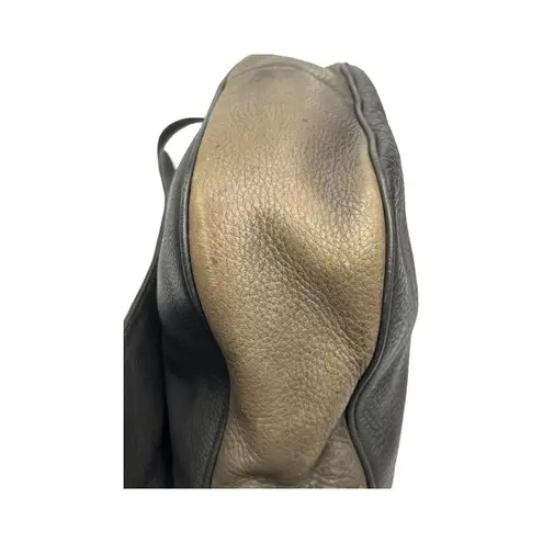 Loewe Vintage Pebbled Leather Anagram Crossbody Bag Black Brown Small