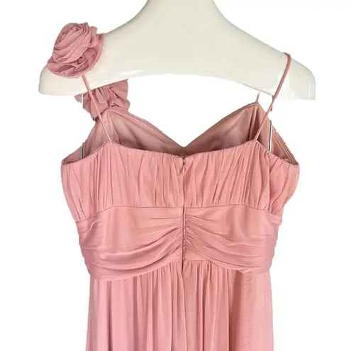 Camille La Vie flowered one shoulder gown