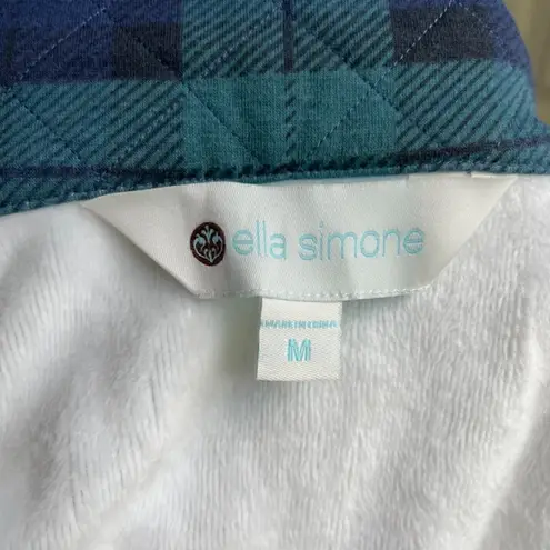 Vermont Country Terry Plaid Fleece Cardigan Sweater Plush Cozy Top Jacket Size M Green Size M