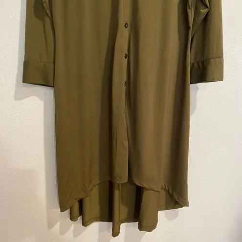 H by Halston Olive Green Oversized Tunic Sz MP