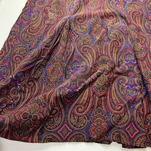 Burgundy‎ Skirt 90s Y2K DARK Academia Midi Skirt Dark Paisley Library Poet Purple