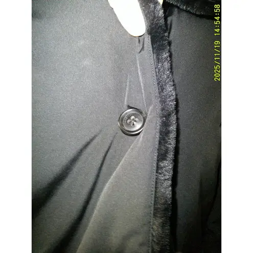 NWT $675 Jane Post S Womens Reversible Cocoon Coat Faux Fur Black Soft Warm Hood