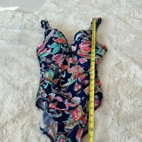 MiracleSuit  Amici V Neck Paisley Swimsuit