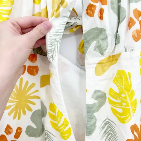 Sabo Skirt  Womens Cotton Desert Leaf Printed Puff Sleeve Enga Mini Dress Size XL