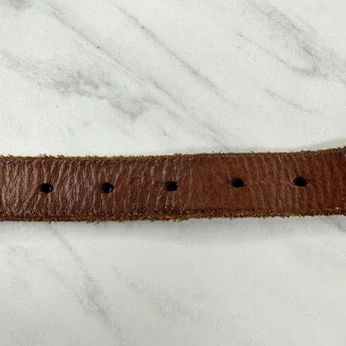 American Eagle  Brown Braided Leather Belt Silver Buckle - Large (L) ✨