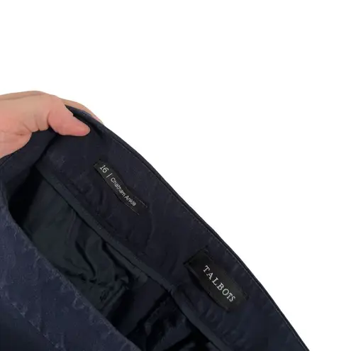 Talbots  Chatham Ankle Navy Blue Pants Side Zip Office Business Hi Rise Women 16