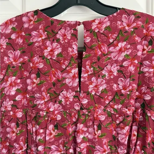 Sachin + Babi Meg Floral Print Ruffle Chiffon Mini Dress Size M Bordbloom NWT