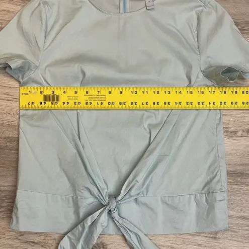 Dylan Gray Powder Blue Short Sleeve Zip Back Tie Front Blouse Size Medium