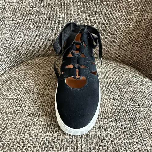 L'amour Des Pieds Kanav Suede Cut Out Sneakers Size 6.5M EUC Black