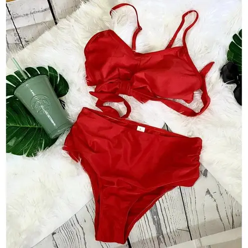 None High Waisted Bandage Wrap Bikini Size EXTRA LARGE NWOT