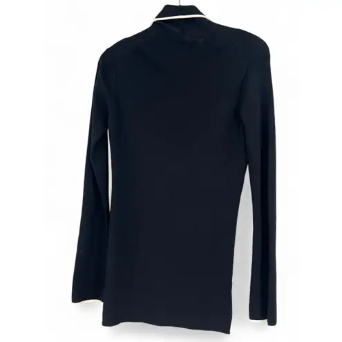 Max Studio  | XS | Women's B&W Knit Trimmed Mid Length Cardigan Sweater Blazer