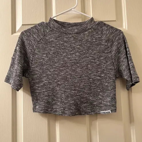 Gymshark Slounge Crop Top Size Medium Black Marl