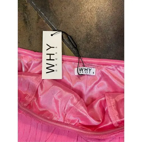 NWT Why Dress Pink Layered Off The Shoulder Crop Top Small