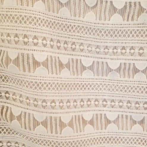 Greylin ππ White Lace Fringe Mini Skirt M NWT