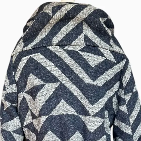 Mossimo Supply Co. Two Tone Geometric Wrap Pea Coat With Oversized Collar Sz M Blue Size M