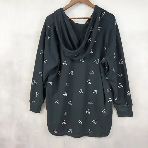 Jane Delancey Hoodie Sweatshirt Womens 1X Soft Girl Kawaii Comfy Street Stretchy Black