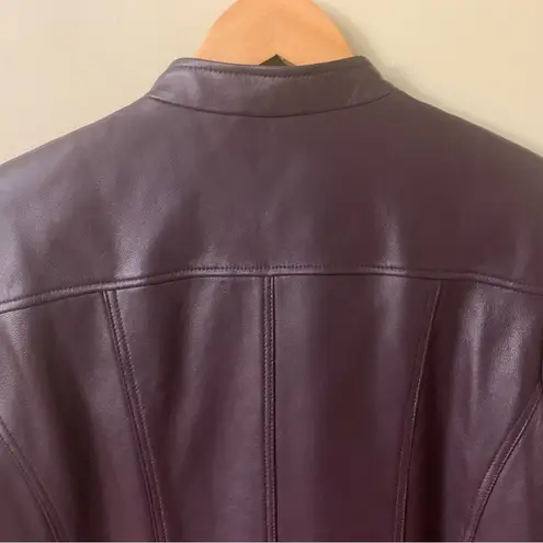 Denim & Co . Women's Leather Jacket - Dark Brown