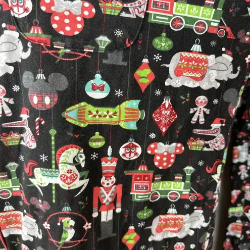 Disney  Pajama Pants Set Size XL XXL Holiday Magic Kingdom Icons Ornaments Black