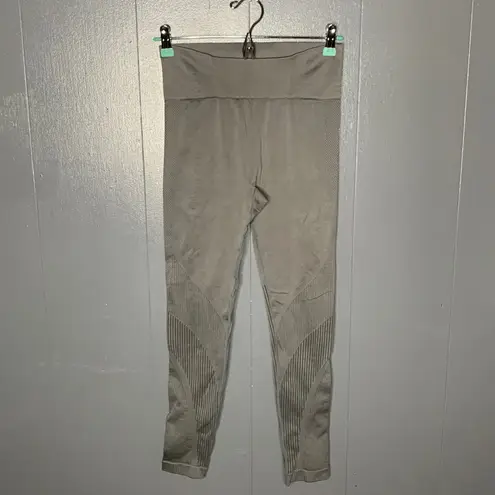 Zyia Active Women's Gray Seamless Grid High Rise Compression Leggings Size Large