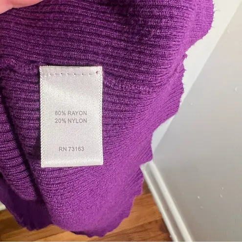 Cable & Gauge Boatneck Dolman Sleeve Sweater Pink Purple Stripes L