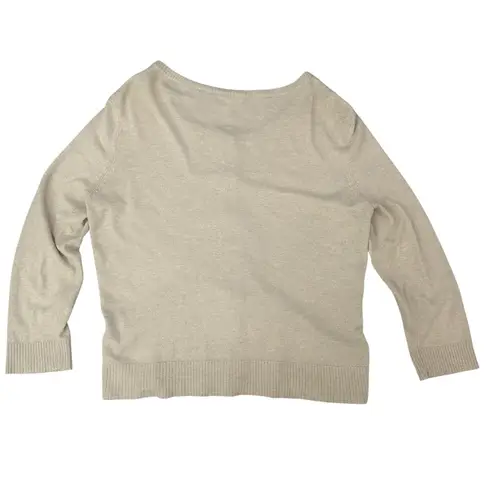 NY & Co Cardigan Sweater Large Light Acadamia Preppy Neutral Old Money Lagenlook