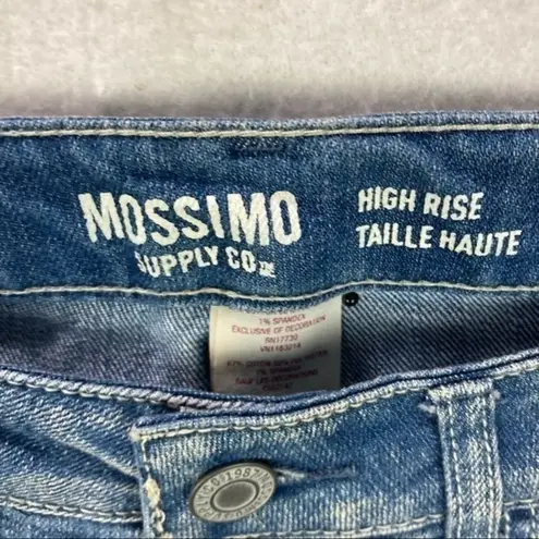 Mossimo Medium Wash Denim Lace Trim High Rise Short Blue Size undefined