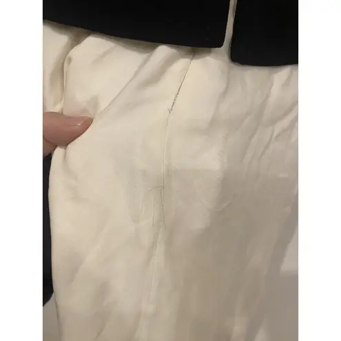 ALC Frank A.L.C. Dress Womens XS Black White Silk Sleeveless Midi Fit Flare Dip Dye USA