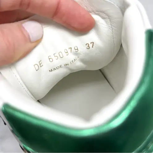 Saint Laurent NEW Star Leather Court Classic SL06 Metallic High Top Sneaker 37