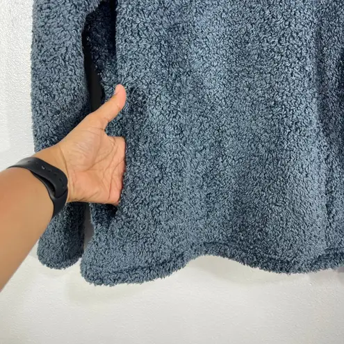 Mountain Hardwear Women's Medium Blue Sherpa Fleece Hoodie Pullover Made in USA