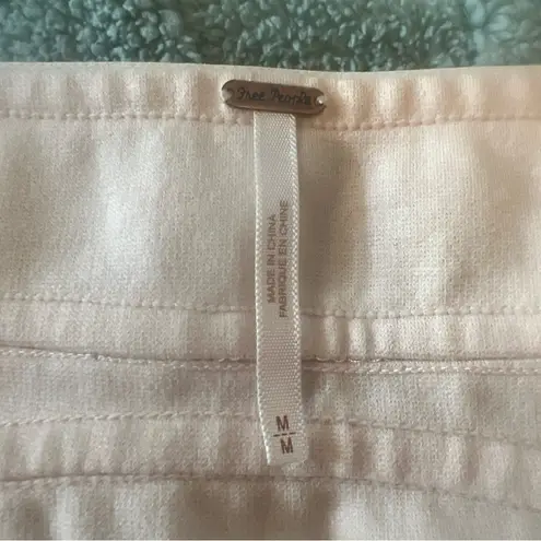 Free People Seashell Peach Floral Lace Inset Pencil Mini Skirt Side Zip Sexy Med Orange