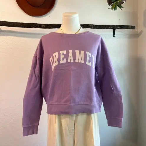 Pact Lilac Purple Boxy Organic Cotton DREAMER Crewneck Sweatshirt Size M