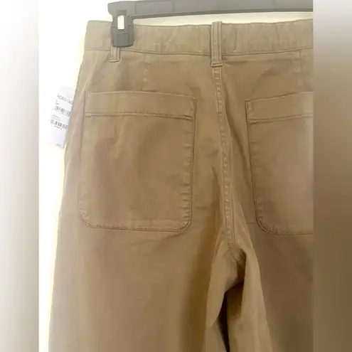 Caslon Nordstrom Women’s Olive Burnt Wide Leg Twill Pants Sz 4 High Rise BNWT