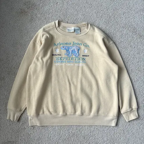 Arizona Jeans Arizona Jean Company Beige Sweatshirt with Blue Expedition Graphic