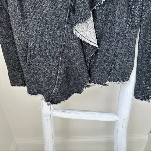 BNCI by Blanc Noir Blanc Noir Draped Front Grey Zippered Lightweight Jacket Size Large