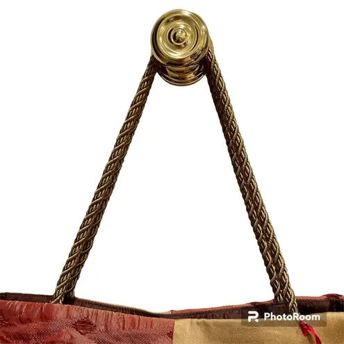 Scarlet Designs Embroidered Shoe Taffeta Polyester Silk Rope Strap Shoul… Gold