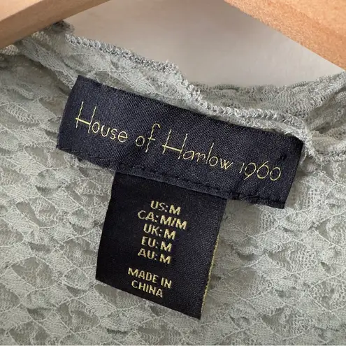 Revolve House of Harlow 1960 Sheer Sleeveless Mock Neck Textured Tank Top NWOT M Green Size M