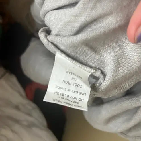 Francesca Bettini 100% Linen Made in Italy Size Large Gray Midi Dress Classic