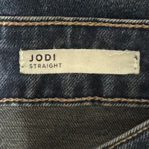Dear John Jodi Straight Patch Pocket Denim Jeans Medium Wash Stretch EUC 25 0